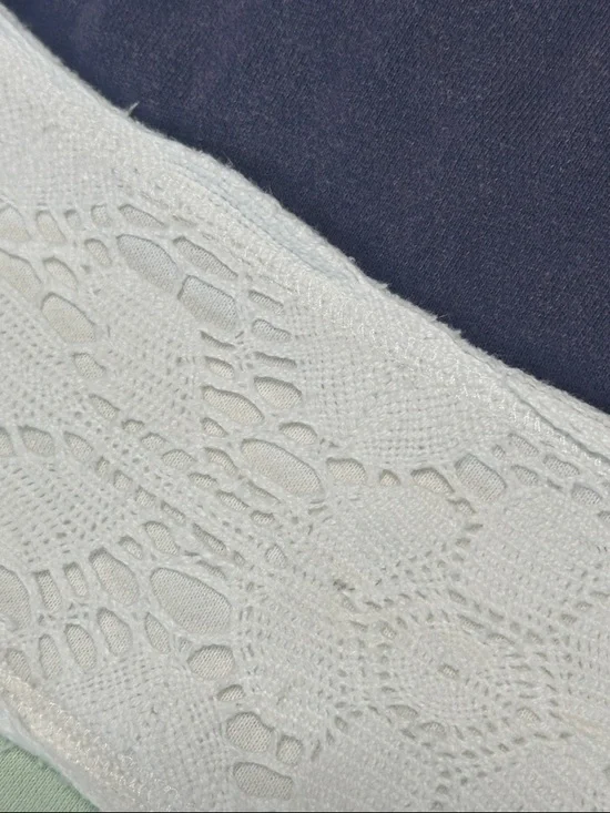 We The Free American Dream Polo Long Sleeve Sweatshirt Colorblock Green Blue S - Picture 15 of 15